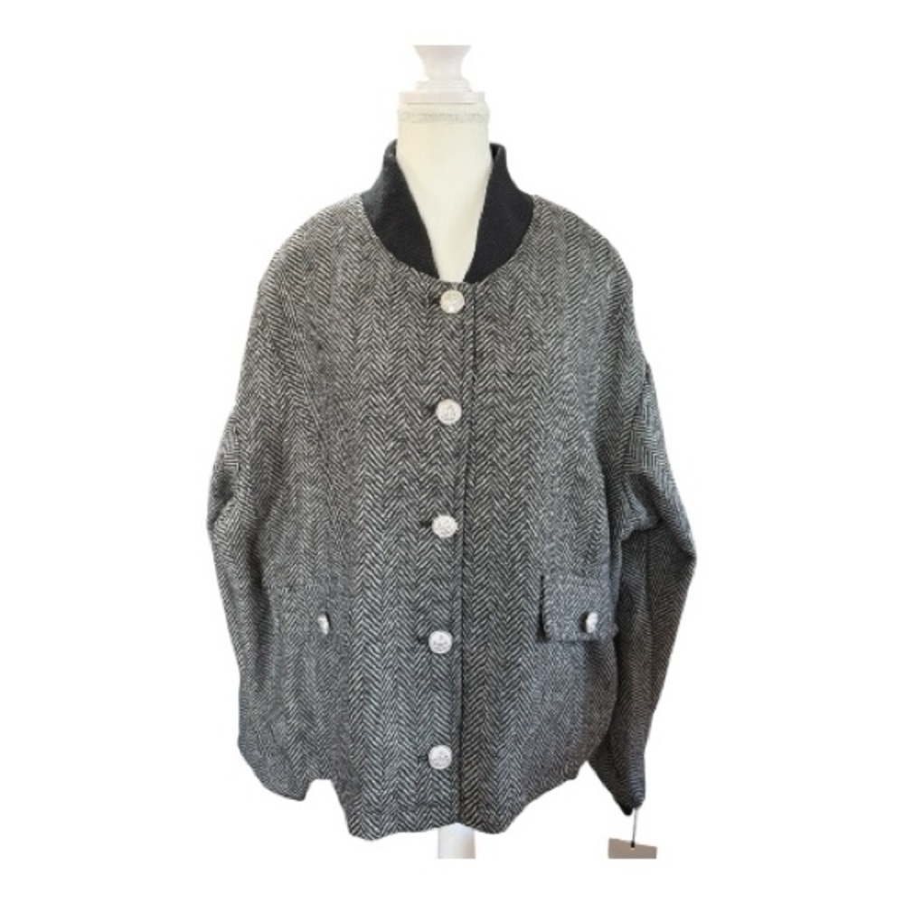 Bagatelle Collection Women’s Herringbone Button Front Jacket – Size 2X